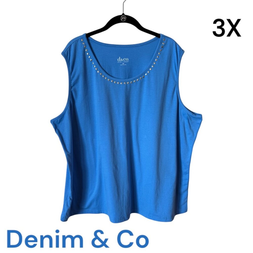NWT DENIM & CO PERFECT for SUMMER SLEEVELESS TOP PLUS: 2X #X - Picture 1 of 6